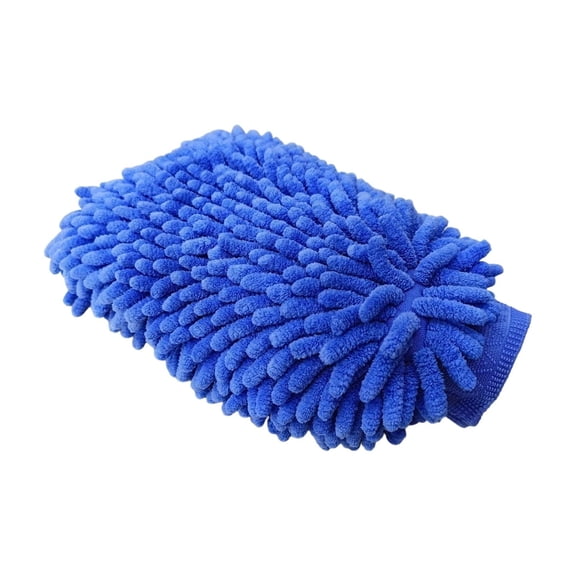 10.24IN Microfiber Car Wash Mitt, Premium Scratch-Free Chenille Detailing Glove for Auto Exterior Cleaning, Highly Absorbent Wash Mitt for Car, Truck, Motorcycle, Home Use,Blue