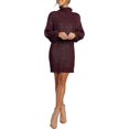 thumbnail image 3 of Robe Pull Décontractée à Manches Longues Lanterne Col Roulé Ample Surdimensionnée Douce pour l'Hiver, 3 of 5