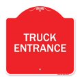 thumbnail image 1 of SignMission A-DES-RW-1818-24122 18 x 18 Po Signe de la Série Designer - Entrée du Camion de Panneau d'Allée & 44; Rouge & Blanc, 1 of 1