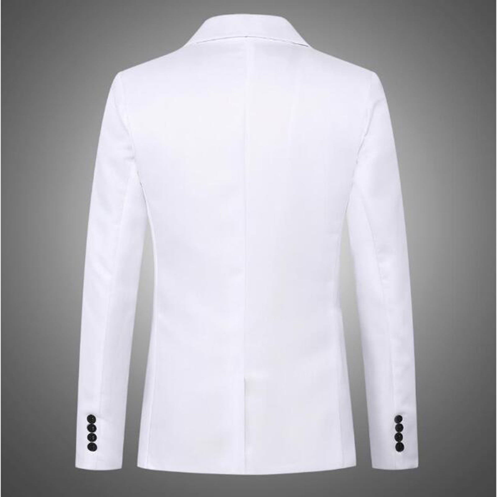 Durtebeua Blazer Homme Ajuste Business Casual Costume Sport Manteau un Bouton Blazer de Voyage Leger Veste Costume Blanc 2TG Walmart