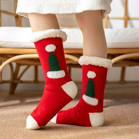 

UDAXB Socks Women Christmas Warm Thigh High Long Stockings Knit Over Knee Socks Xmas