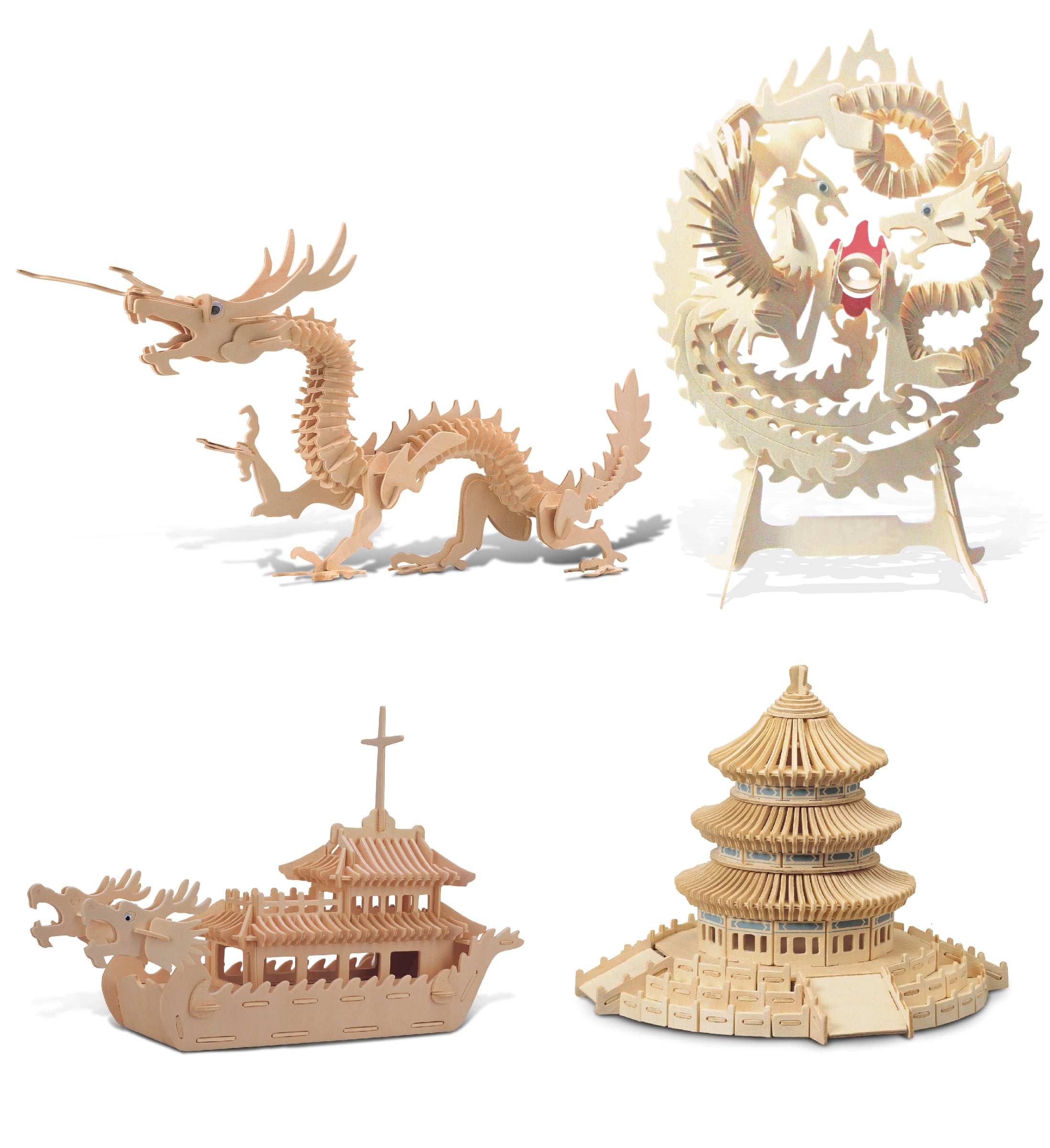 Dragon Woodcraft Construction Kit Oriental 3D Wooden Model Puzzle KIDS/ADULTS 