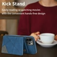 thumbnail image 3 of SaniMore for iPhone 13 Pro Max 6.7" PU Leather Case RFID Blocking, Back Magnetic Button Flip Wallet Cover Built-in Card Slot & Multi-Angle Kickstand Ultra-Thin Full Body Protective Shell, Blue, 3 of 8