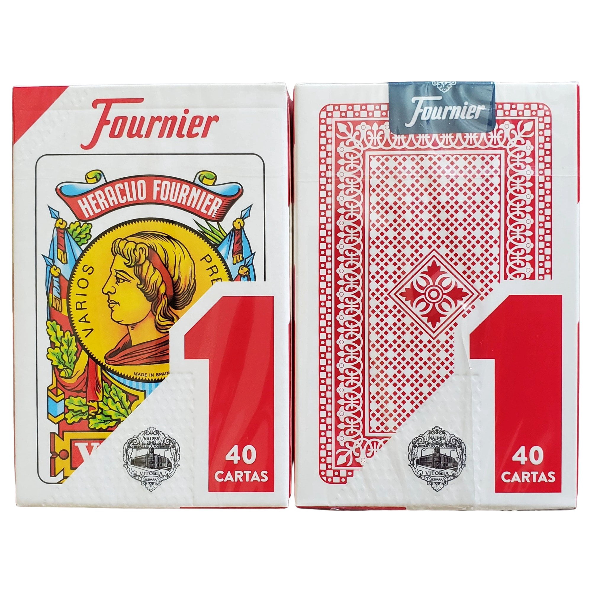 Heraclio Fournier No. 1 Spanish Playing Cards, 12 Deck Set, 40-Card Baraja Espaola for Mus, Brisca, Tute, Games & Collectors 6 Blue & 6 Red Decks