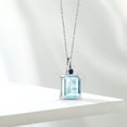 thumbnail image 4 of Gem Stone King 925 Silver Sky Blue Topaz and Blue Sapphire Pendant Necklace for Women (4.04 Cttw, Gemstone November Birthstone, Emerald Cut 10X8MM with 18 inch Silver Chain), 4 of 4
