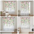 thumbnail image 5 of Colorful Flowers Semi Sheer Curtains Drapes for Living Room,Bedroom,French Doors Window 84 Inches Long,Spring Leaves Floral Botanical Wood Grain Rod Pocket Chiffon Curtain Voile Drapery Panel, 5 of 8