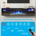 thumbnail image 3 of TABU 70" Floating Fireplace TV Stand,Wall Mounted TV Stand with Fireplace for TVs up to 70",Black, 3 of 8