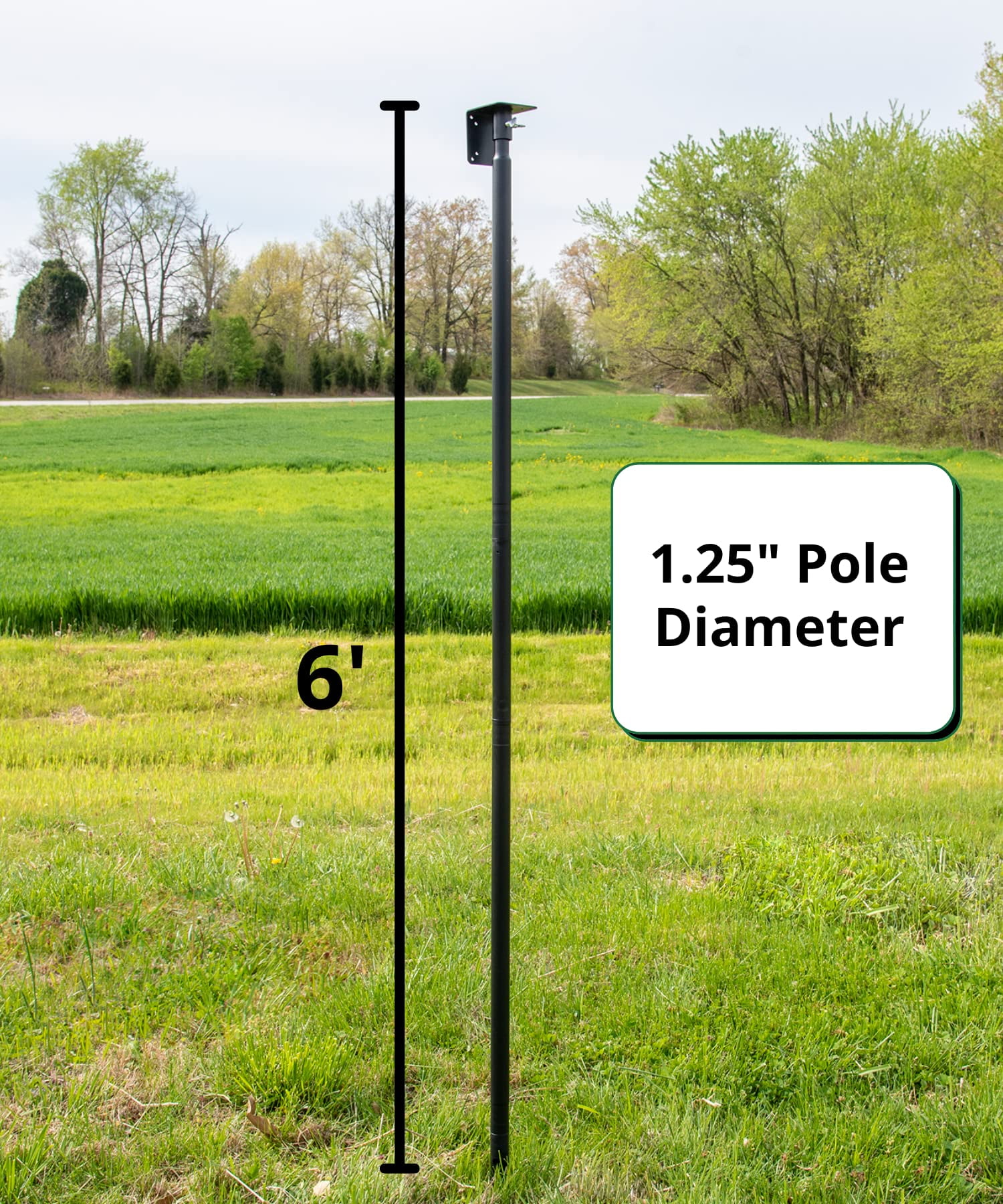 Universal Mounting Pole Kit - Great for post-mounted Bird Houses and Bird Feeders, Heavy Duty Pole with Threaded Connections with 12" Pole Extender