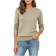 thumbnail image 2 of Maplenight Fall Sweaters for Women Crew Neck Long Sleeve Pullover Tops Knit Soft Cozy Sweater Business Casual Fall Clothes, 2 of 8