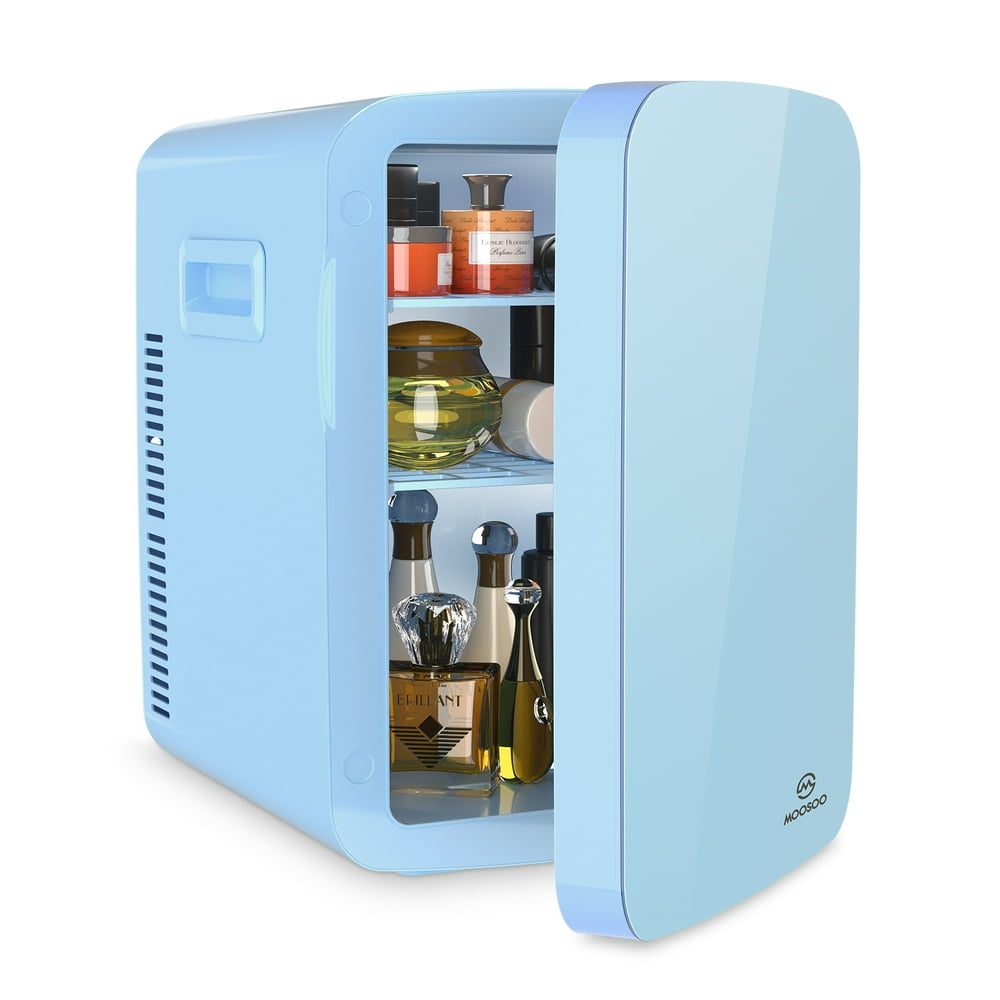 MOOSOO 15L Portable Skincare Beauty Mini Fridge Personal Fridge Cooler for Cosmetics Beverages