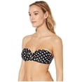 thumbnail image 3 of Kate Spade New York BLACK DOT Polka Dot Bandeau Bikini Swim Top, US Large, 3 of 4