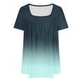 thumbnail image 4 of Otvok Womens Summer Oversized Neck Pleated Short Sleeve Loose Tops L-5XL, 4 of 6