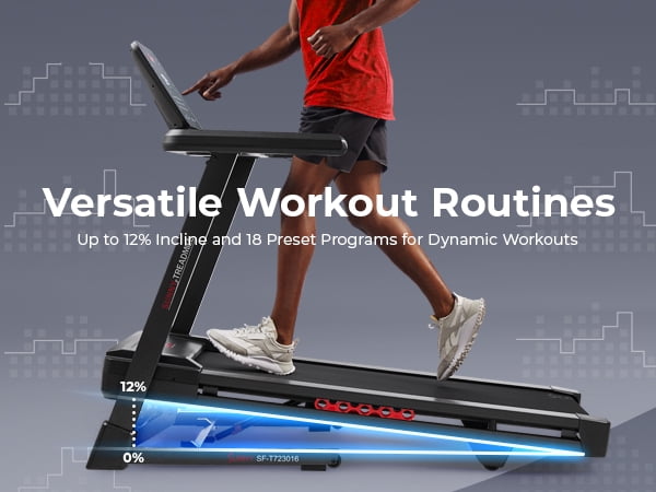 Sunny Health & Fitness Treadmill Elite Smart Auto Incline 20” Deck Treadmill with 300 LB Weight Capacity w Bluetooth & Free SunnyFit® App Membership - SF-T723016