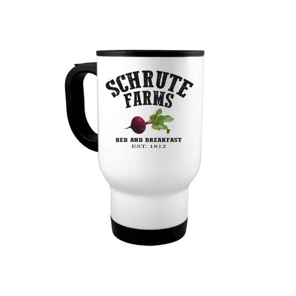 The Office Mug, Schrute Farms, 14oz Travel Mug, Schrute Farms Mug, Gift For Her, The Office Gift, Dad Mug, Dwight Mug, Funny Mugs, Dwight, White