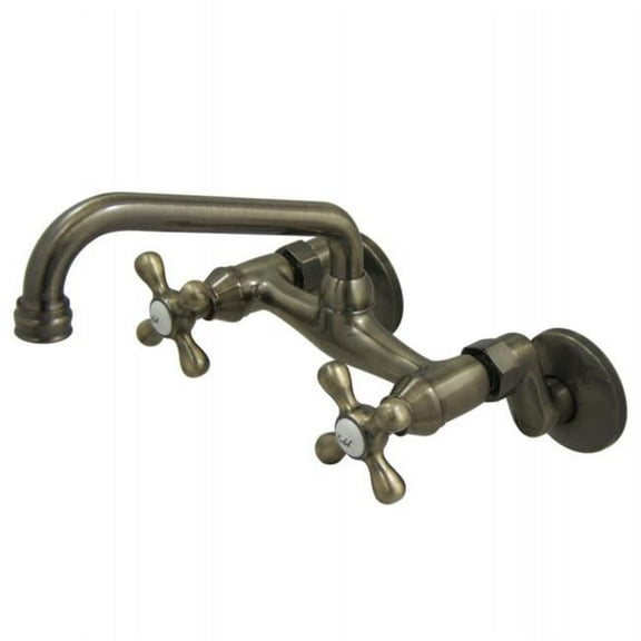 Magellan 6'' Adjustable Center Wall Mount Kitchen Faucet  Antique Brass
