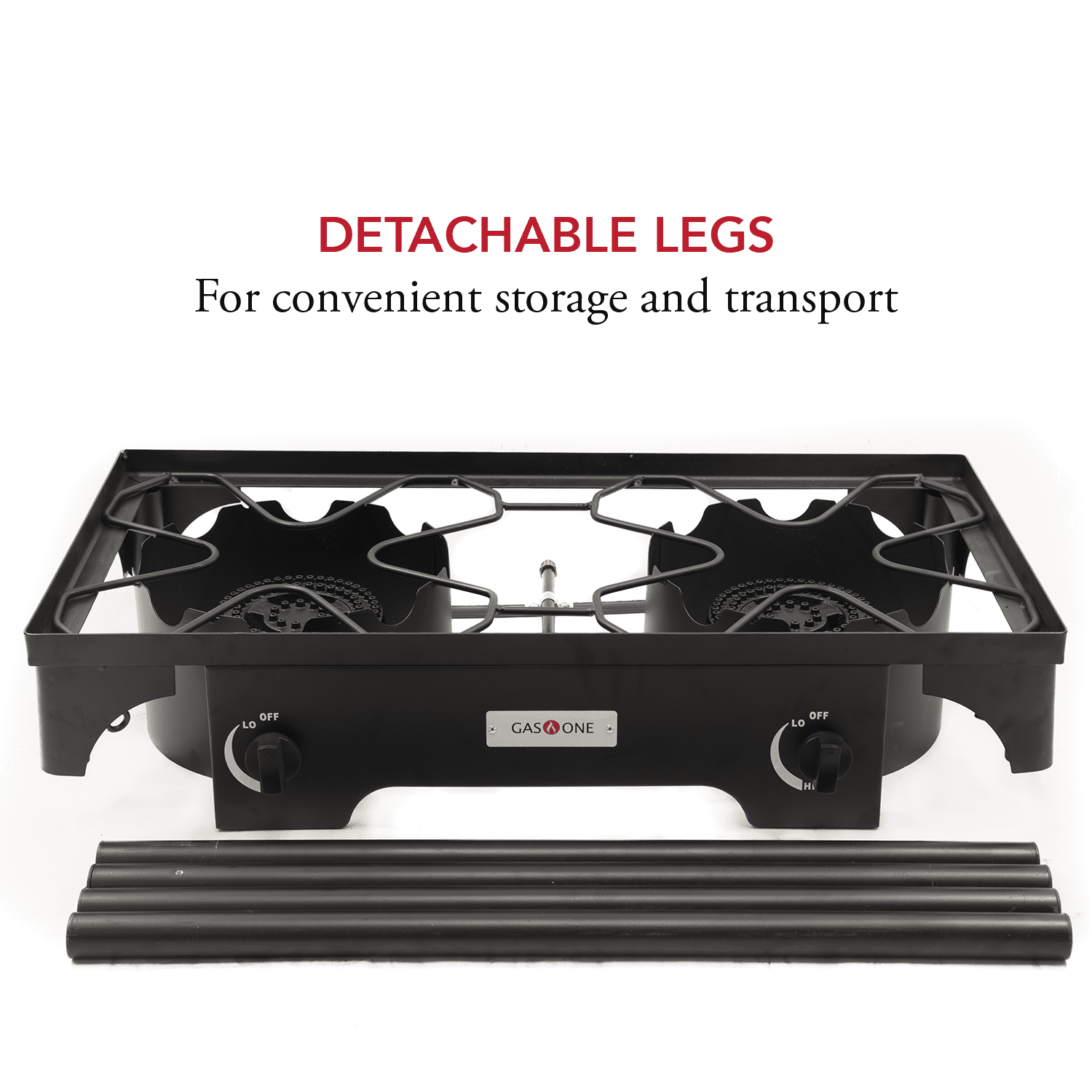 Black GasOne B-5450+50480 Gas ONE Burner with Cover Propane Stove 200,000 BTU Renewed