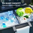 thumbnail image 3 of Outsunny 104 Quart Patio Cooler Cart, Outdoor Beverage Rolling Ice Chest with Bottle Opener and Shelves for Pool Deck BBQ Cookouts Party, Black, 3 of 9