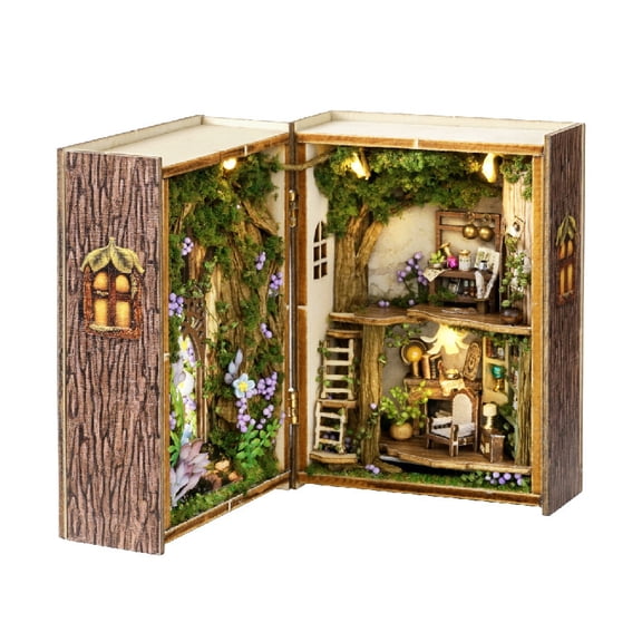 DIY Miniature Dollhouse Kit,Mini 3D Wooden Room Craft Model with LED Lighting,Creative House Furniture Kit,Birthday Gift