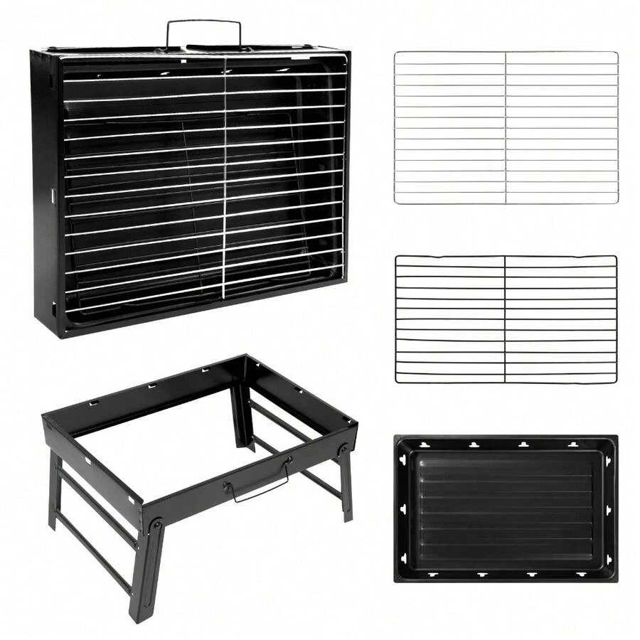 Barbecue Grill, Charcoal Grill Folding Portable Lightweight Barbecue Grill Tools For Outdoor Grilling Cooking Camping Hiking Picnics Tailgating Backpacking Party (Medium)