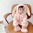thumbnail image 4 of Generic Clearance Clothing 2024 Bodysuits for Children's Baby Girls Boys Autumn Long Sleeve Warm Hooded Rabbit Ear Romper Bodysuit Clothes for Fashion Casual Breathable (0-6 Months,Pink), 4 of 5