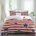 thumbnail image 2 of 4th of July Bedding 3 Piece Duvet Cover Set Twin Size, Independence Day Patriotic Red Striped Blue Star Soft Microfiber Comforter Cover with Zipper Closure & Pillowcases, FadeResistant Quilt Cover, 2 of 9