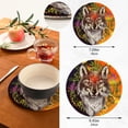 thumbnail image 3 of SKYSONIC Creative Flower Wolf Pot Holders Trivets, 2 Pcs Heat Resistant Trivets,Floral Wild Animals Cotton Thread Weave Mats for Hot Pads Pans Pot Bowl Teapot for Kitchen Decor, 3 of 7