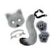 thumbnail image 1 of Conjunto de collar y cola de animal, encantador disfraz para fiestas temáticas, máscara facial de Halloween Gris, 1 of 9