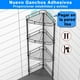 thumbnail image 5 of Esquinero para Baño Metal 4 Niveles AntiÓxido  Organizador de Piso para Ducha con Cojines Adhesivos y Ganchos, Ideal para Baños/Cocinas/Hoteles (Negro), 5 of 8