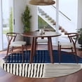 thumbnail image 3 of Round Rug 6Ft Washable Non-Slip, Navy Blue Striped Circle Area Rugs for Living Room Bedroom, Farmhouse Stripes Modern Abstract Art Indoor Floor Mats Carpet Runner for Home Decor Aesthetic, 3 of 8