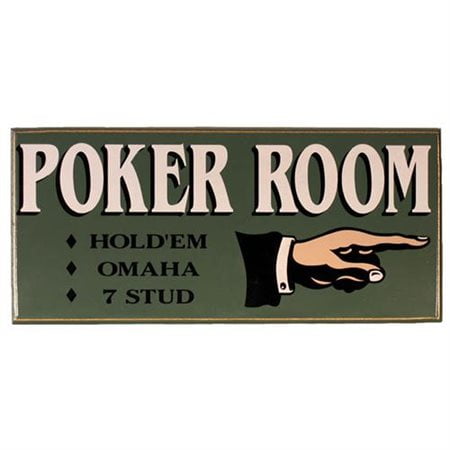 Classic All Wood Poker Room Sign