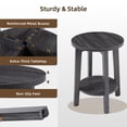 thumbnail image 3 of EDX Small Round End Table, Modern Nightstand with Tapered Legs, 2-Tier Storage Side Table, Easy Assembly, Space-Saving Accent Table for Living Room Bedroom, Grey, 3 of 9