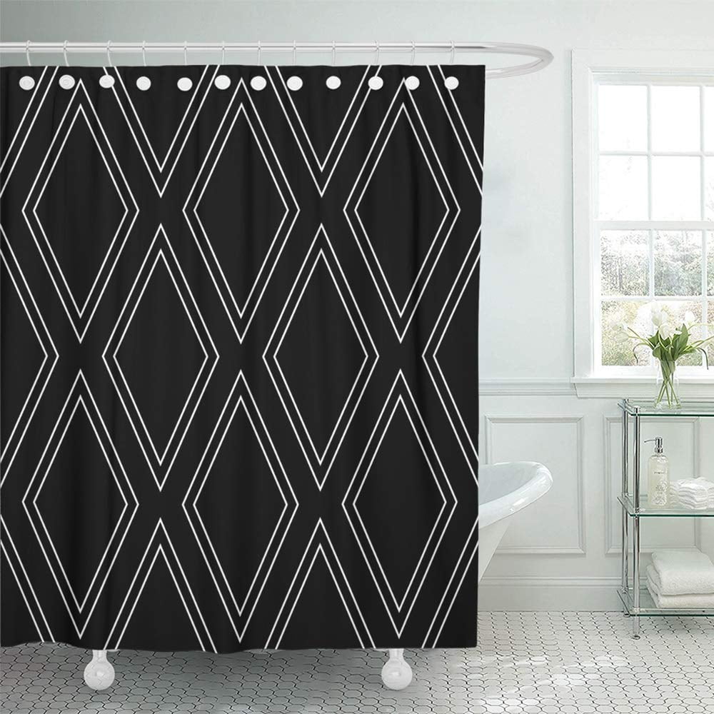 KSADK Abstract Diamonds Pattern Geometric Black Endless Geometrical