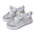thumbnail image 4 of Quealent Toddler Girls Sneakers Little Girls Running Sports Shoes(Toddler/Little Kids) Silver for Size 7, 4 of 6