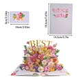 thumbnail image 3 of BinKFF 3D Mothers Day Pop Up Card, Best Mom Ever, For Mother, Wife, Anyone - 100% Recycled and Eco-Friendly - 7.6" x 5.7" Cover - Includes Envelope and Note Tag, 3 of 8
