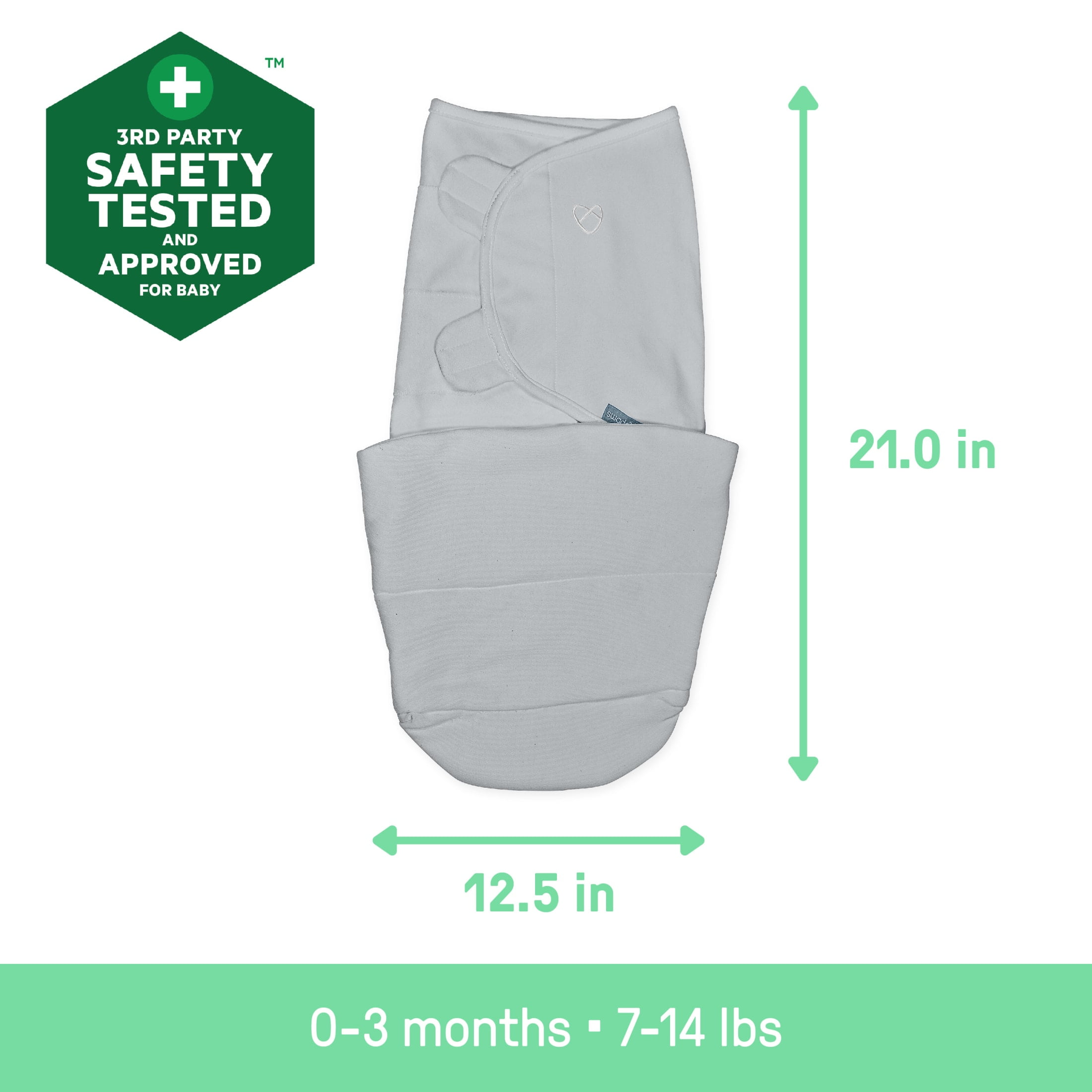 SwaddleMe by Ingenuity All Season Baby Swaddle, 1.0-2.5 TOG, Size 0-3 Months, 7-14 Pounds - Stardust