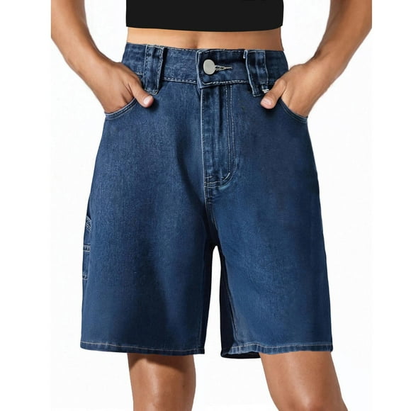 Amzcrzy Womens Shorts Jean Shorts Women Women's Fashion Comfortable Casual Print Versatile Pocket Straight Leg Half Shorts Jeans Shorts Women Denim Shorts Women Lounge Shorts Women