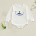 thumbnail image 2 of larppty Duck Hunting Baby Clothes Bubble Romper Baby Boy Duck Long Sleeve Sweatshirt Bodysuit Fall Winter Outfit (Z02-White, 6-12 Months), 2 of 4