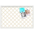 thumbnail image 2 of PinPix 27x18 Custom Cork Bulletin Board Diamond Modern Beige White Poster Board Has a Fabric Style Canvas Finish, Framed in Diamond Modern Beige White, by ArtToFrames (PinPix-1801), 2 of 5