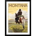 thumbnail image 2 of Art.com Cowboy & Horse, Montana Art Print by Lantern Press, Black Frame Wall Art, 32" x 44", 2 of 5