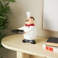 thumbnail image 2 of 11" x 13" White Polystone Kitchen Decorative Figurine Chef Sculpture with Black Tray, by DecMode, 2 of 9