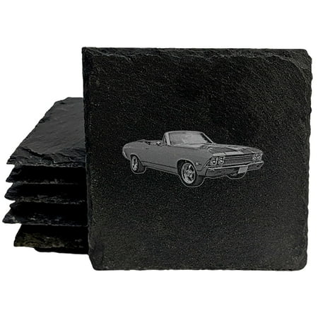 

A Timeless Ride: Vintage 1930 Chevy Coasters with Rustic Charm - Square Slate - set of 8