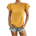 thumbnail image 2 of mfyjkho Tops Para Salir Para Mujer, Top Holgado De Cuello Redondo Y Manga Corta Para Mujer, Camiseta De Manga Corta Con Cuello En V Tops Para Hacer Ejercicio Para Mujer M, 2 of 6