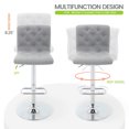 thumbnail image 4 of Modern Upholstered Bar Stool with Back Set of 2, Armless 360° Swivel Adjustable Height Linen Padded Bar Chair for Kitchen Island, Dining Room, or Café (Light Gray), 4 of 9