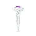 thumbnail image 3 of ANGARA Natural Amethyst Bypass Engagement Ring with Diamond Halo in 14K White Gold for Women (Size-6mm) | February Birthstone, Birthday, Anniversary, Jewelry Gift for Women | Natural Amethyst Ring, 3 of 9