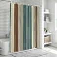 thumbnail image 6 of Teal Boho Stripes Bathroom Shower Curtains with 12 Hooks Polyester Waterproof Shower Curtain for Stalls Bathtubs Modern Bohemia Brown Beige Texture Decorative Bathroom Privacy Curtain 36x72 Inches, 6 of 9