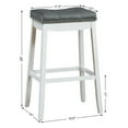 thumbnail image 2 of Gymax Set of 2 Nailhead Saddle Bar Stools 29'' Pub Chairs with Rubber Wood Legs White, 2 of 9