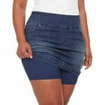 thumbnail image 3 of S.C. & Co. Women's Skort Denim Pull-On Stretch 5-Pockets Skirt, Denim Large, 3 of 4