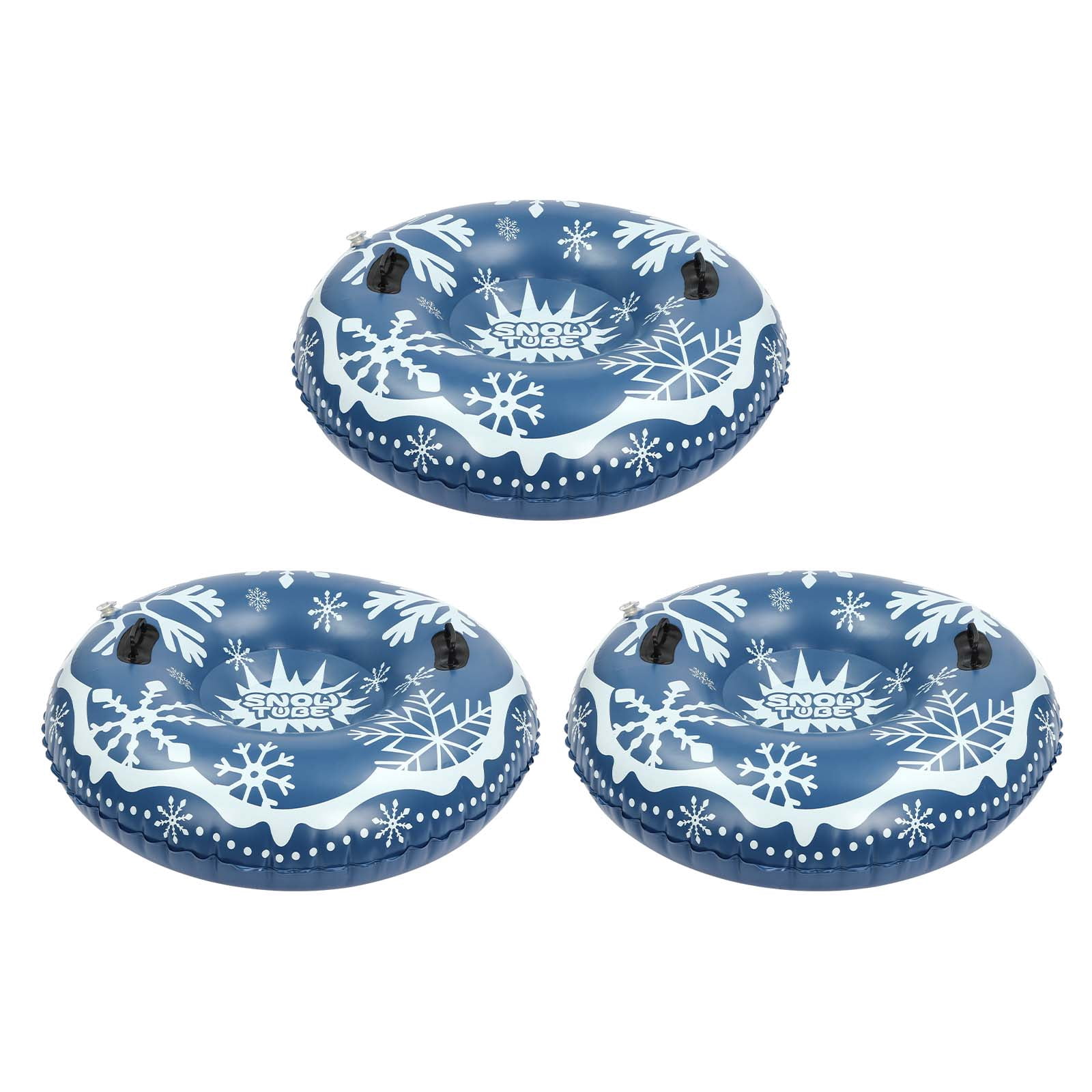 3PCs Snow Tubes, 48 Inches PVC Cold-Resistant Inflatable Sled, Thickened Heavy Duty With Handles for Winter Activities ,Outdoor Family Snow Toys
