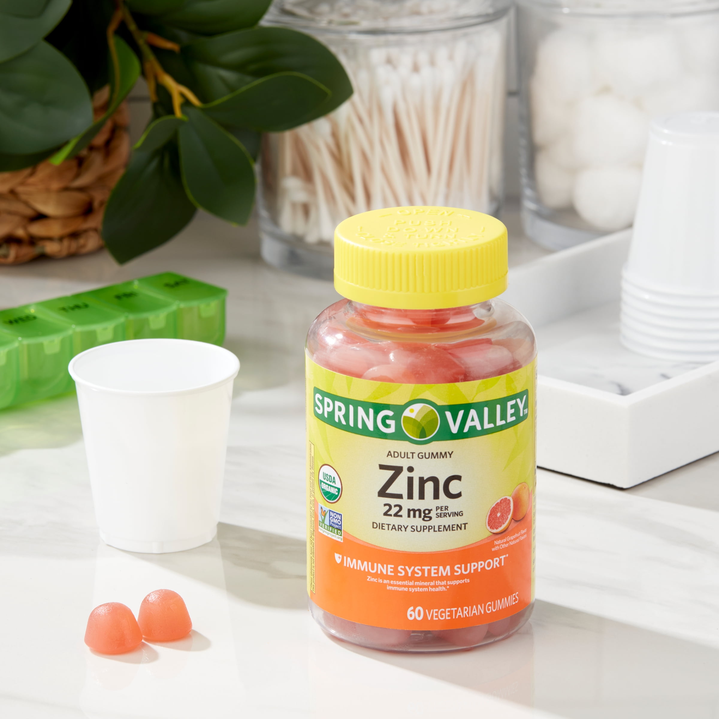 Spring Valley Zinc 22mg Organic Vegetarian Gummies, 60 Count Beauty