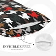 thumbnail image 3 of Zufioo Houndstooth Green Red Print Double-sided Plush Pillow Cover,Decorative Pillow Protector without Pillow Core, Suitable for Sofa, Bedroom, Car-20"x30", 3 of 6
